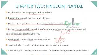 Biology F2  Ch2 Kingdom Plantae Lesson 1 [upl. by Dlonra]