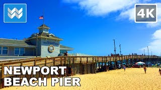 Walking tour of Newport Beach Pier in Orange County California 【4K】 [upl. by Ostap]