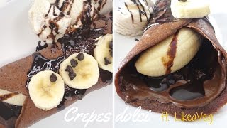 Ricetta Crepes dolci⎮Crepes alla nutella⎮Senza Uova⎮Senza Latte ❤️ ft LikeaVeg [upl. by Lorola956]