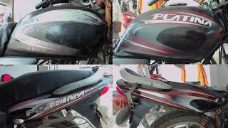 bajaj platina bike full body sticker pasting [upl. by Cha]