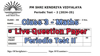 KV PT 2 QUESTION PAPER CLASS 3 MATHS  class3maths mathsmela pt2exam pt2 kv [upl. by Ocirderf97]