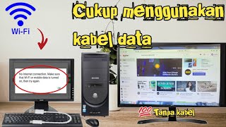 Cara Menghubungkan Wifi ke Komputer tanpa Kabel lan [upl. by Tamma]