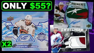 TOO CHEAP TO PASS UP  Opening 2 Boxes of 202122 Upper Deck Ice Hockey Hobby [upl. by Namar]