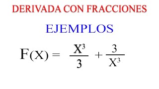 DERIVADA DE FRACCIONES  EJERCICIO 001 [upl. by Dean]