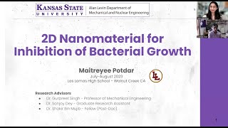 Maitreyee Potdar MoS2 Nanomaterial for Inhibition of Bacterial Growth High School Summer kstate [upl. by Etnasa]