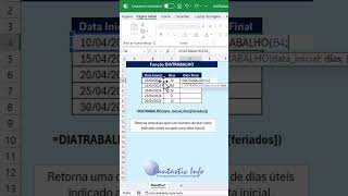 Função DIATRABALHO no Excel  Cálculo com dias úteis [upl. by Stout]