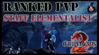 GW2  Ranked sPvP Season 42  Core Staff Elementalist  400k Damage  0 Deaths [upl. by Alaehcim]