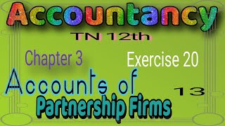 TN 12th accounts chapter 3  Exercise 20  salary and commission to a partner [upl. by Musetta133]