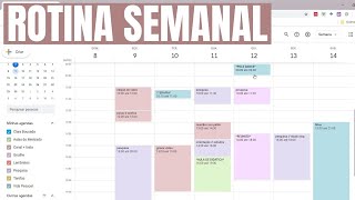 PLANEJAMENTO SEMANAL com GOOGLE AGENDA  Como usar  Dicas de organização [upl. by Aitnahc]