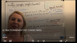 Lacquisition et le fractionnement des congés payés [upl. by Yedsnil]