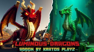 Epic Adventures Mod for MCPE  Luminous Dragons Addon Tameable  Minecraft Pe Mod and Addon [upl. by Godrich]