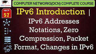 L57 IPv6 Introduction  IPv6 Addresses Notations Zero Compression Packet Format Changes in IPv6 [upl. by Jannery797]