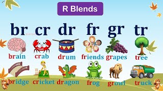 R Blends  BR CR DR FR GR TR Consonant Blends Letter R  Beginning blends phonics Kids Entry [upl. by Jerrine]