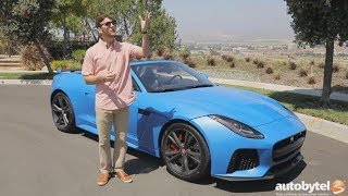 2017 Jaguar FTYPE SVR Convertible Test Drive Video Review [upl. by Yonah]