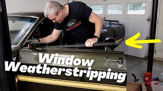 New Window Weatherstrip Install 1969 Mustang [upl. by Fidole]