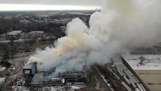 Weaver Fertilizer Plant Fire Drone Video [upl. by Nilya]