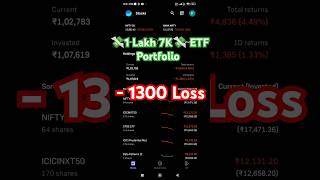 💸1 Lakh 7K💸 ETF Portfolio Live 1300 Loss  ETF Investing  ETF Returns  ETF Portfolio Review [upl. by Hctub453]