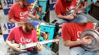 Junk Instrument Blues Jam Diddley BowVacuum Guitar Hubcap Guitar and Hubcap Percussion [upl. by Ripp283]