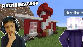 My BROTHER opened FIREWORKS SHOP for DIWALI in MINECRAFT [upl. by Alegre445]