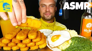 ASMR Fischstäbchen essen 💛💙 ASMR Deutsch Mukbang  GFASMR [upl. by Kcirrej]