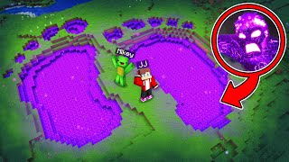 JJ and Mikey Found FOOTPRINT of GIANT PORTAL MONSTER in Minecraft  Maizen [upl. by Drexler]