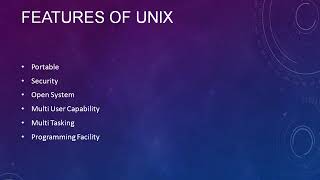 Unix Tutorial Part 9Features of Unix Operating System [upl. by Eednil918]