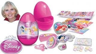 ♥♥ Unwrapping 5 Disney Princess Surprise Easter Eggs Containing Sweets and a Surprise [upl. by Ellga]