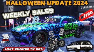 HALLOWEEN UPDATE 2024 STARTS TODAY GTA 5 Online WEEKLY UPDATE  FREE CARS CARS TO BUY Rare Cars [upl. by Ahtekal695]