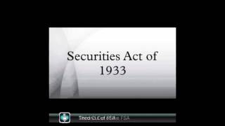 The Federal Securities Act of 1933 American History [upl. by Lindi]