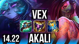 VEX vs AKALI MID  Dominating  KR Diamond  1422 [upl. by Holihs645]