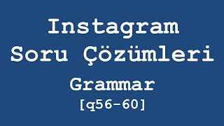 YDSYÖKDİLYDT Gramer Soru Çözümleri  12 q56q60 [upl. by Eelimaj]