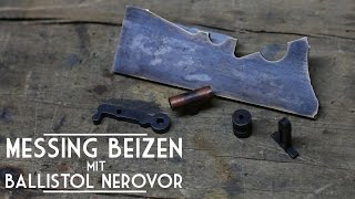 Schwarzbeizen  Brünieren von Messing mit Nerofor Schwarzbeize [upl. by Anaela]