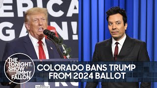 Colorado Bans Trump from 2024 Ballot Ramaswamy Pledges to Withdraw  The Tonight Show [upl. by Adamsun207]