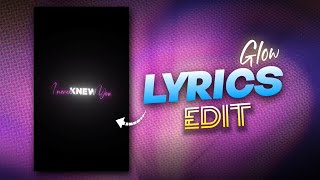 Trending Glowing Text Lyrics Reels Editing  Capcut Tutorial ✨ [upl. by Burtis]