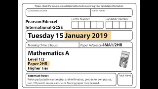 IGCSE Mathematics January 2019  4MA12HR [upl. by Leroi]