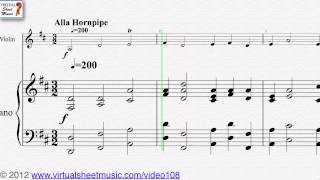 George Frideric Handels Hornpipe from Water Music Violin and Piano sheet music  Video Score [upl. by Hayilaa]