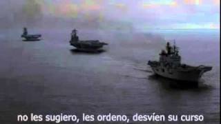 Conversacion entre españoles y portaaviones estadounidense [upl. by Aerdua859]