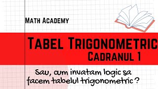 Tabel Trigonometric Cadranul 1 [upl. by Esalb876]