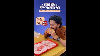 Buy a Zinger Burger for ₹139  5 GST and add an old ₹2 currency note to get a free Zinger Burger [upl. by Inverson]