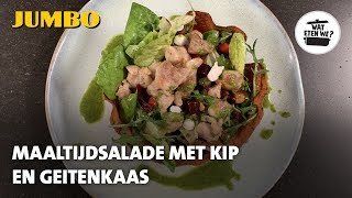 Wat eten we Maaltijdsalade met kip en geitenkaas [upl. by Codee277]