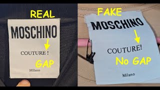 Real vs fake Moschino Couture T shirt How to spot fake Moschino Milano shirts [upl. by Ayojal842]