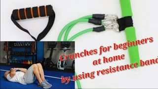 Crunches for beginners at home by using resistance band [upl. by Lewes]