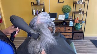 Long gray hair care How to keep volume in your hair [upl. by Yleve]