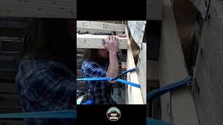 DIY Joist Hanger Installation  Pallet House diypallets steepinthewoods diy construction [upl. by Ellebanna36]