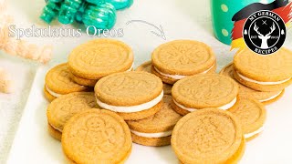 Speculaas  Spekulatius Cookies with Vanilla Cream Filling ✪ MyGermanRecipe [upl. by Bubalo]