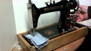 Serviced Antique Minnesota Model K Treadle Sewing Machine 20150K [upl. by Einobe]