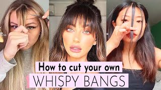 How To Cut Your Own WISPY BANGS  Hair Trend 2022 [upl. by Hras]