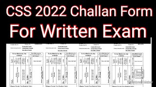 CSS 2022 Challan Form For written Exam [upl. by Ahsiekim]