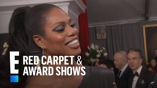 Laverne Cox Is So Excited to See Beyonce at 2017 Grammys  E Red Carpet amp Award Shows [upl. by Ellennad]