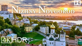 Nizhny Novgorod Russia 🇷🇺 in 4K HDR ULTRA HD 60 FPS Dolby Vision™ Drone Video [upl. by Keefe]